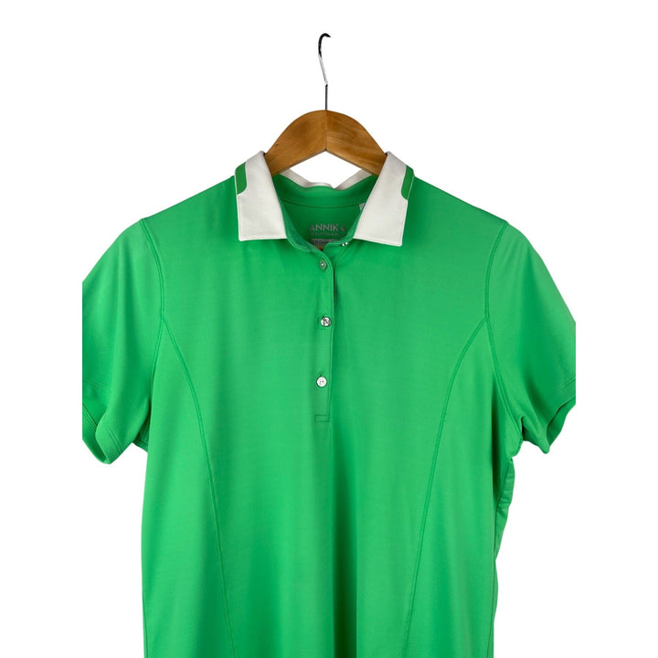 Annika Cutter &amp; Buck Womens CB DryTec 50+ Green Polo Shirt M