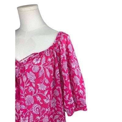 Destination 365 Women’s Pink Floral Blouse Size 1X – Half Sleeve Lightweight Top