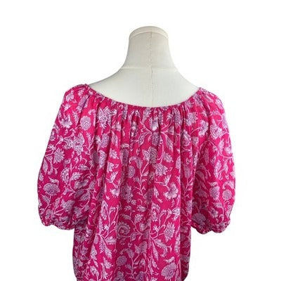 Destination 365 Women’s Pink Floral Blouse Size 1X – Half Sleeve Lightweight Top