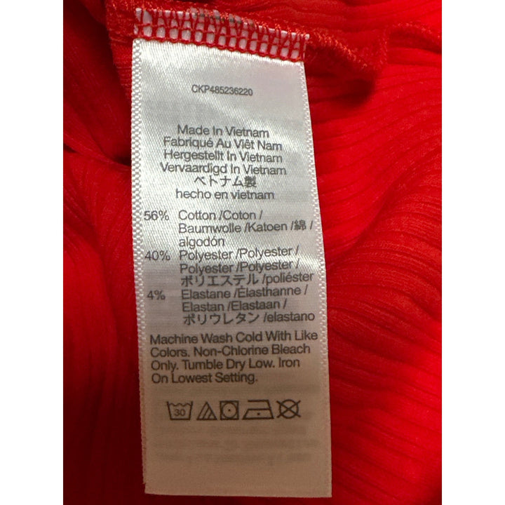 Madewell Off-Shoulder Ribbed Red Top XXS Cotton Blend