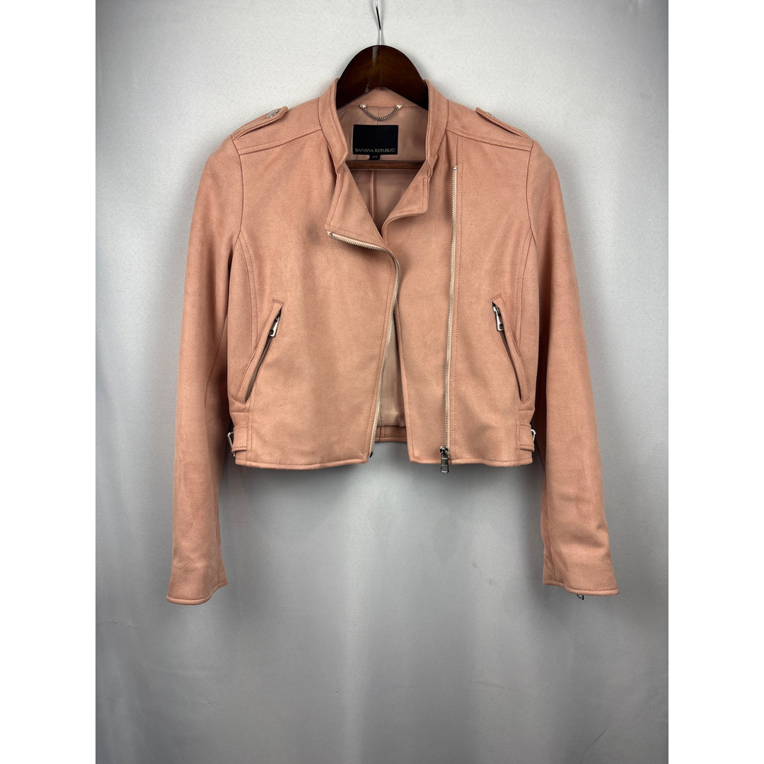 Women’s Banana Republic XS Peach Suede Biker Jacket