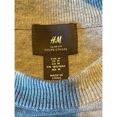 Men’s H&M Slim Fit Gray Long Sleeve Lightweight Sweater Sz M