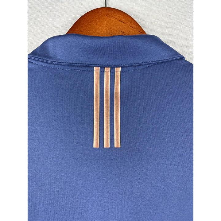 Adidas Womens Sleeveless Polo Shirt Blue/White Polyester/Spandex M