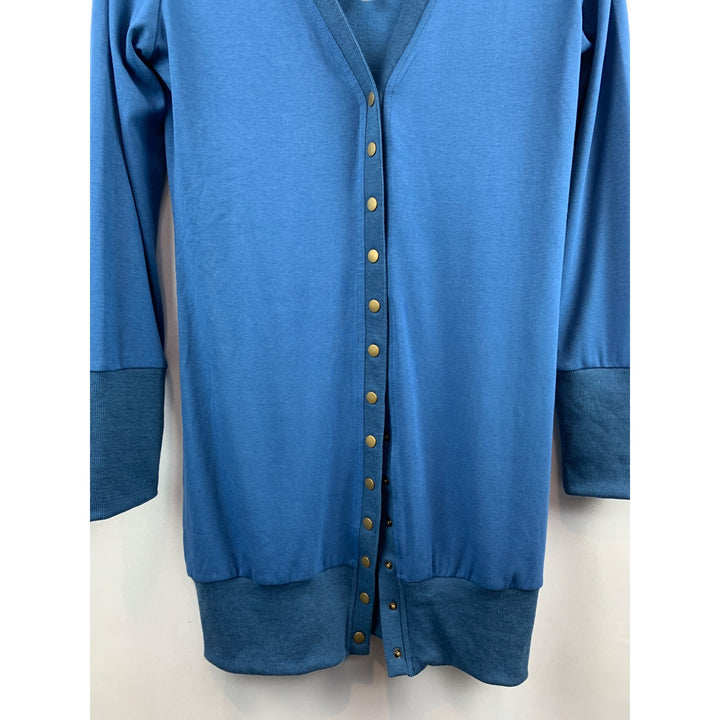 Merokeety Womens Button Down Knit Cardigan H Blue