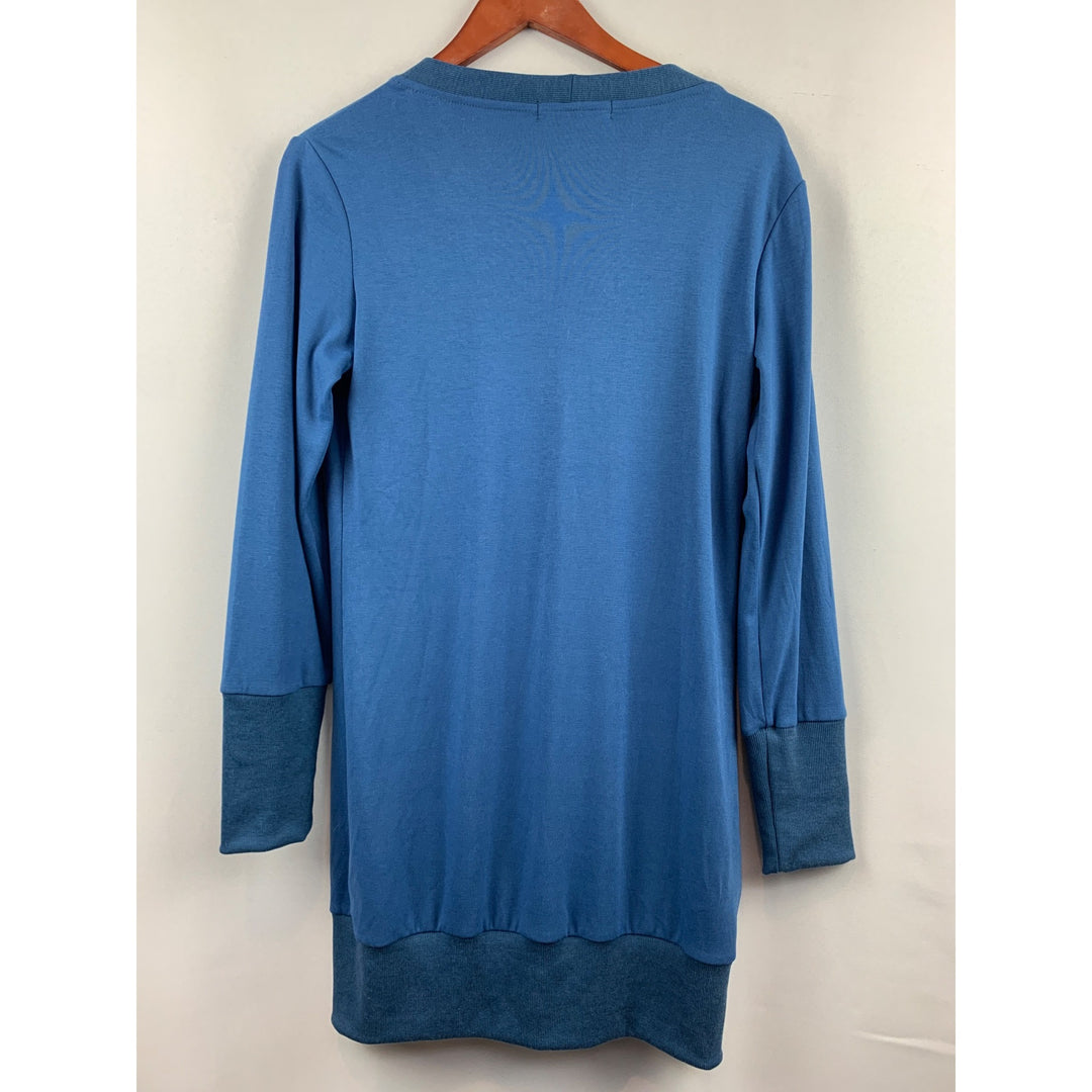 Merokeety Womens Button Down Knit Cardigan H Blue