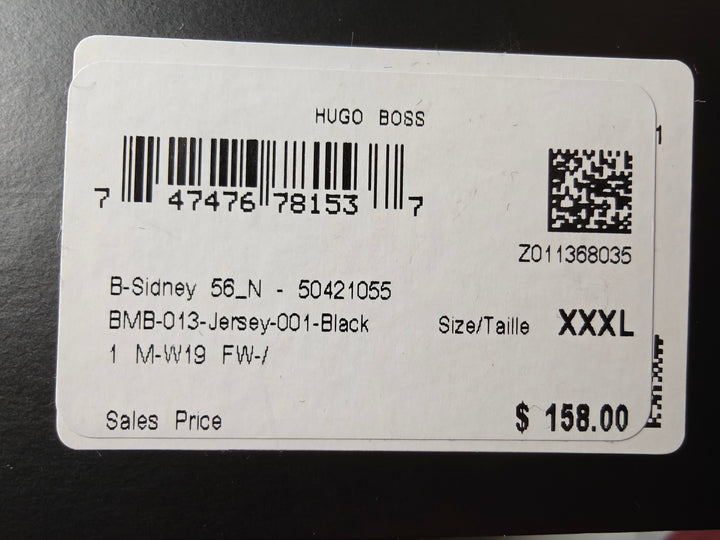 Mens Hugo Boss B-Sidney Quarter Zip Pullover Black 3XL