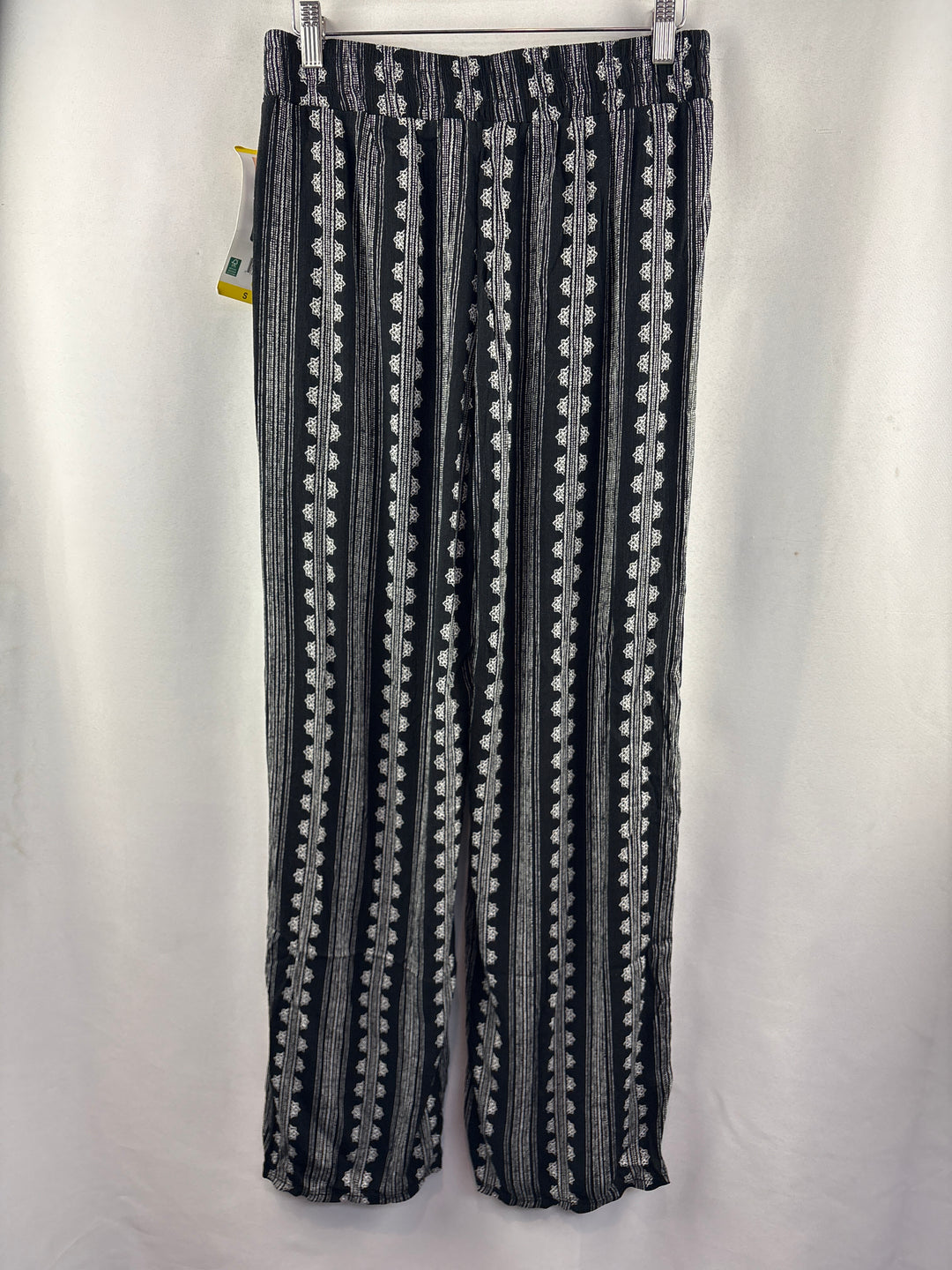 Women’s Three Dots Small Black w/ White Abstract Patterned Pants