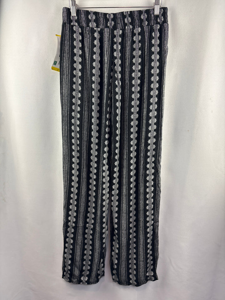 Women’s Three Dots Small Black w/ White Abstract Patterned Pants