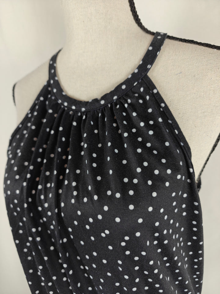 Women Unbranded Halter Dress Black White Polka Dot Size M