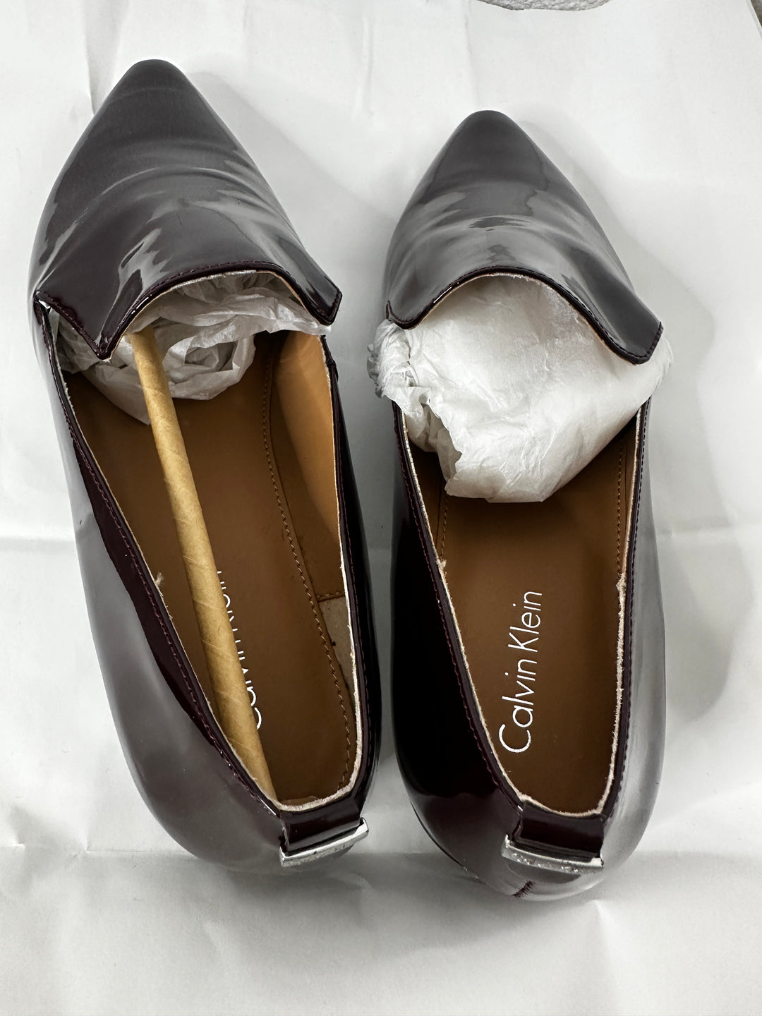 Calvin Klein Elin Patent Leather Oxblood Loafers