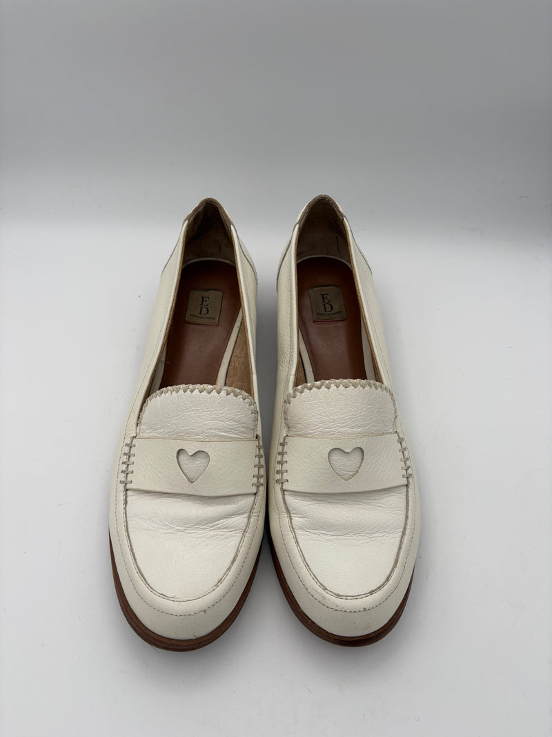 Women’s ED Ellen Degeneres Size 8.5 White Leather Loafers
