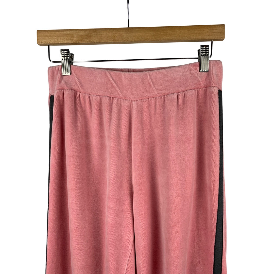 Pink Velour Track Pants With Side Stripe By N.Y.L. Small