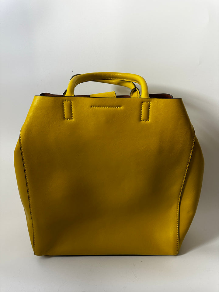 Title: Banana Republic Mustard Yellow Leather Large Structured Tote Bag NWT