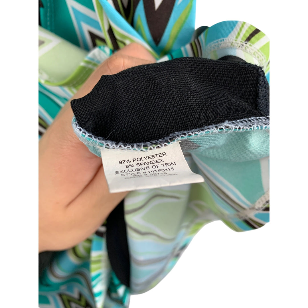 Notations Womens Petite Chevron Wrap Top PM Polyester Spandex