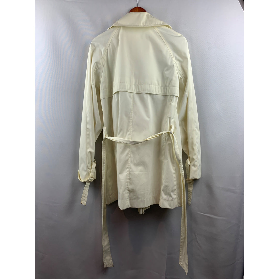 Women's London Fog Short Trench Coat White Size M