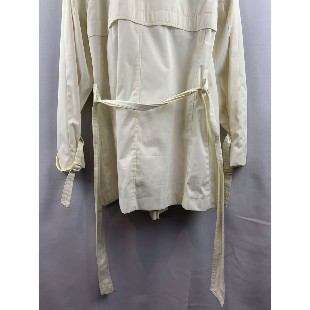 Women's London Fog Short Trench Coat White Size M