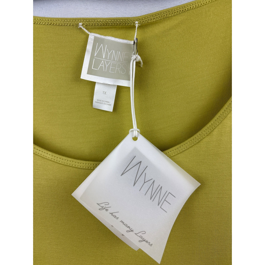 Women’s Wynne Layers Size 1X Mustard Yellow Tank Top