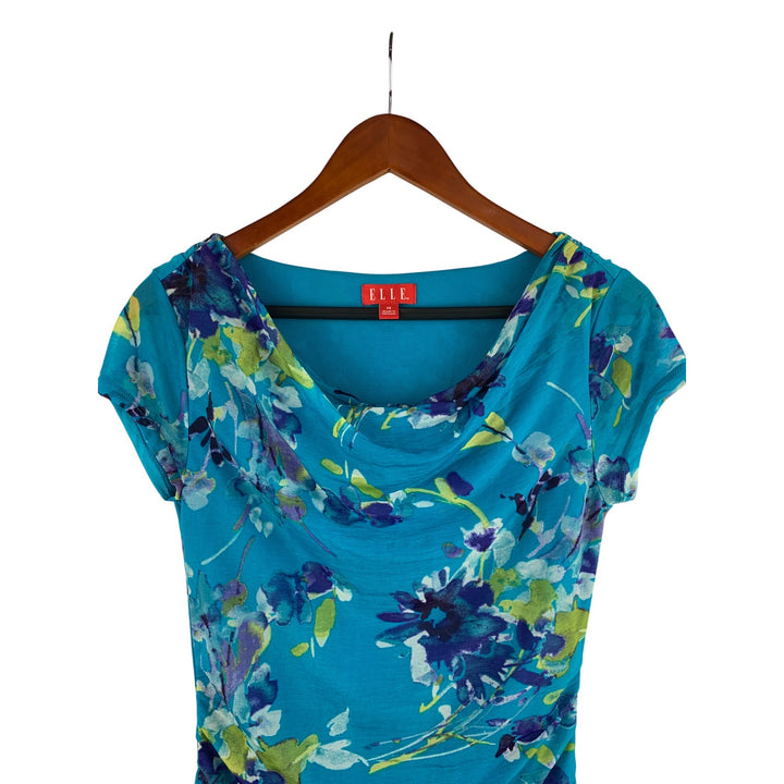Elle Womens Floral Print Dress XS Polyester