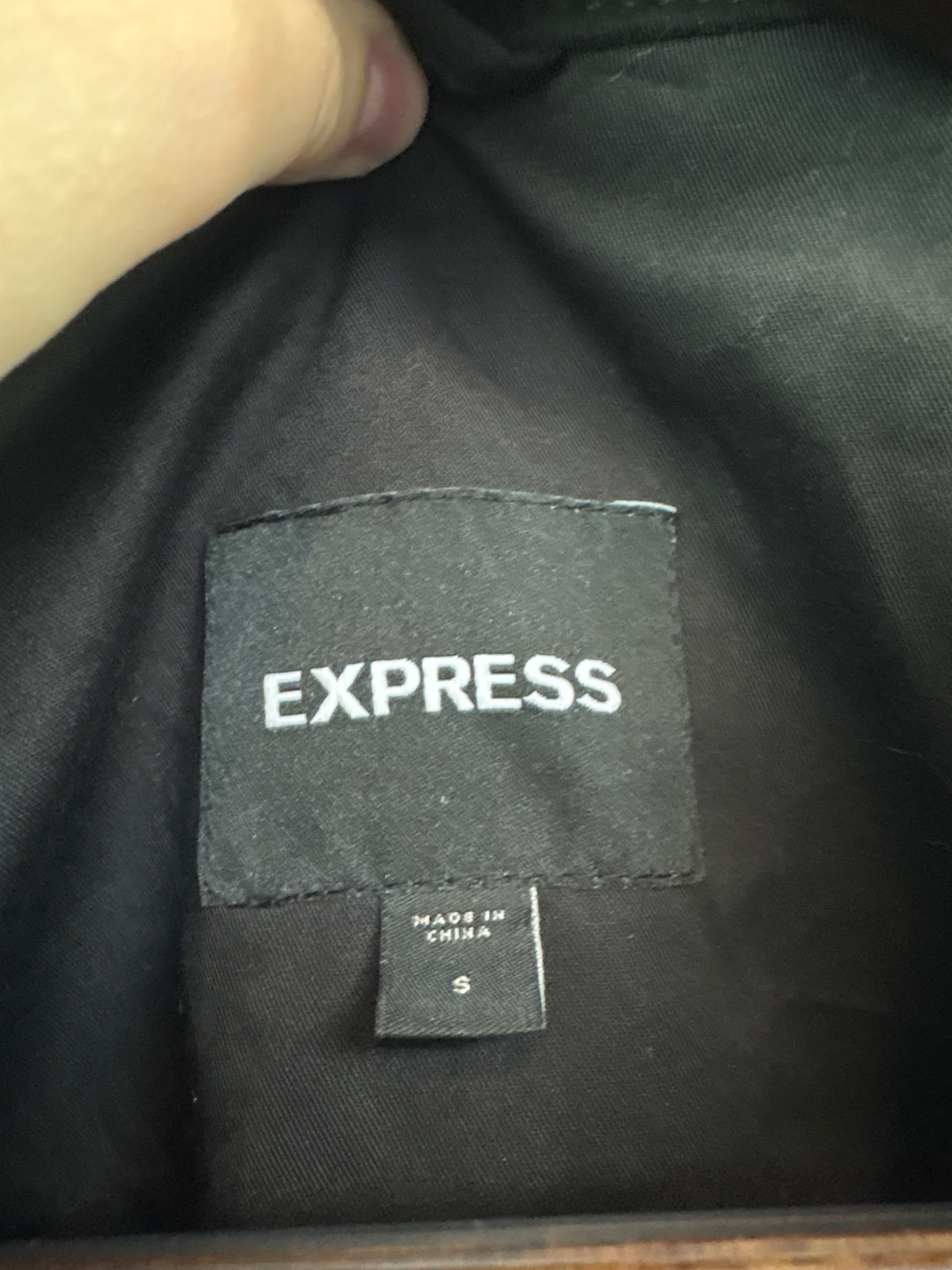 Men’s Express Small Black Suede Zip-Up Biker Jacket