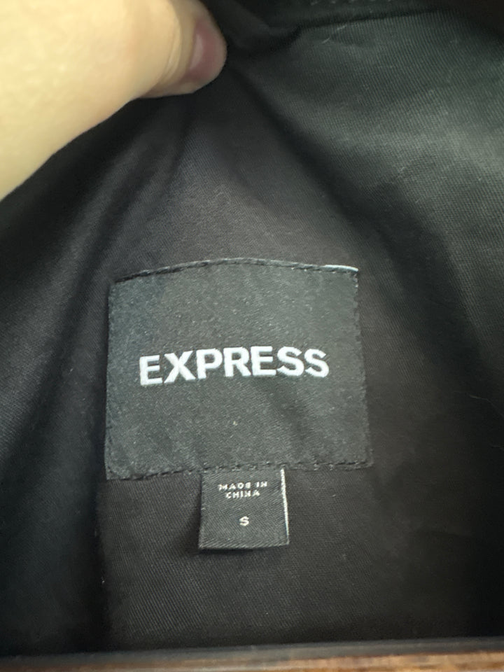 Men’s Express Small Black Suede Zip-Up Biker Jacket