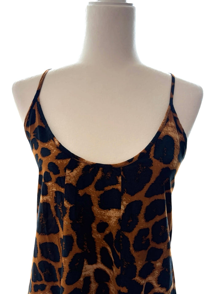 Buenos Ninos Women's Animal Leopard Print Maxi Ruffle Hem Women's dress, Size S