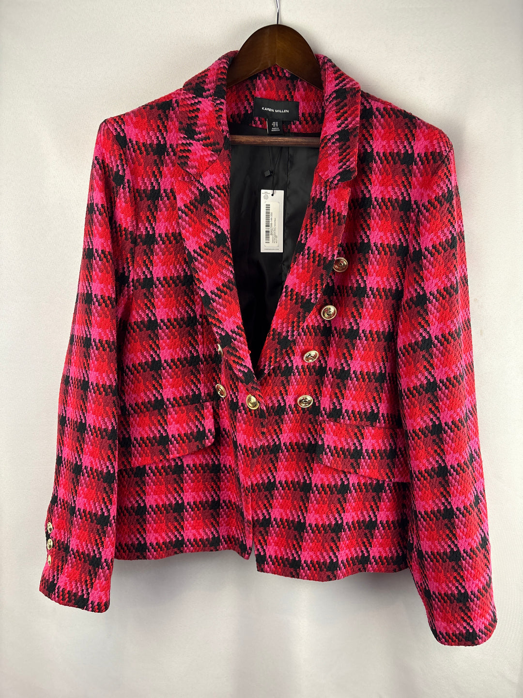Women’s Karen Millen Size 18 Pink Red &amp; Black Blazer