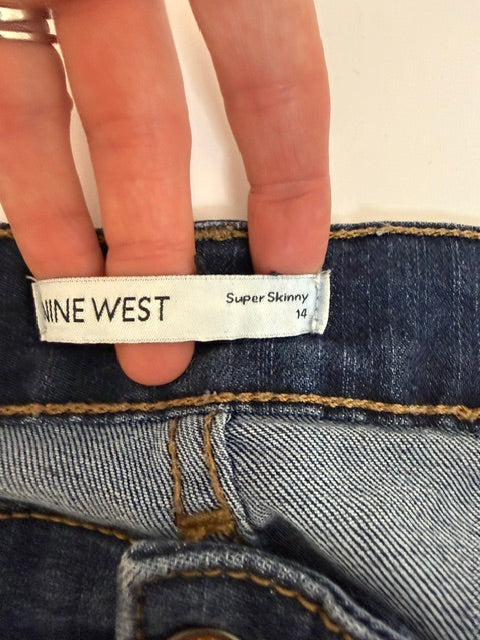 Nine West Super Skinny Jeans (Darker Wash, Stretch, 29” Inseam) Sz14