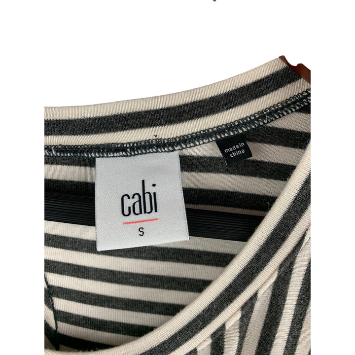 Cabi Black & White Striped Sleeveless Top S