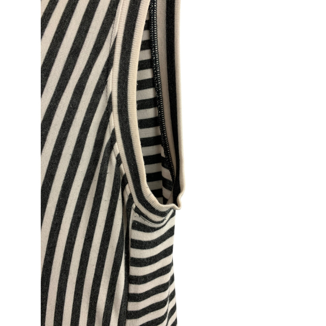 Cabi Black & White Striped Sleeveless Top S