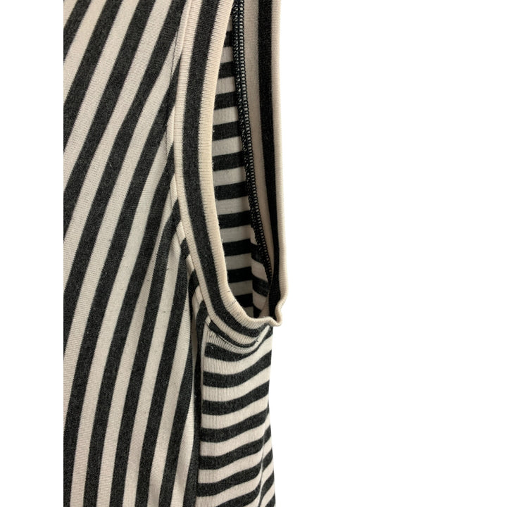 Cabi Black & White Striped Sleeveless Top S