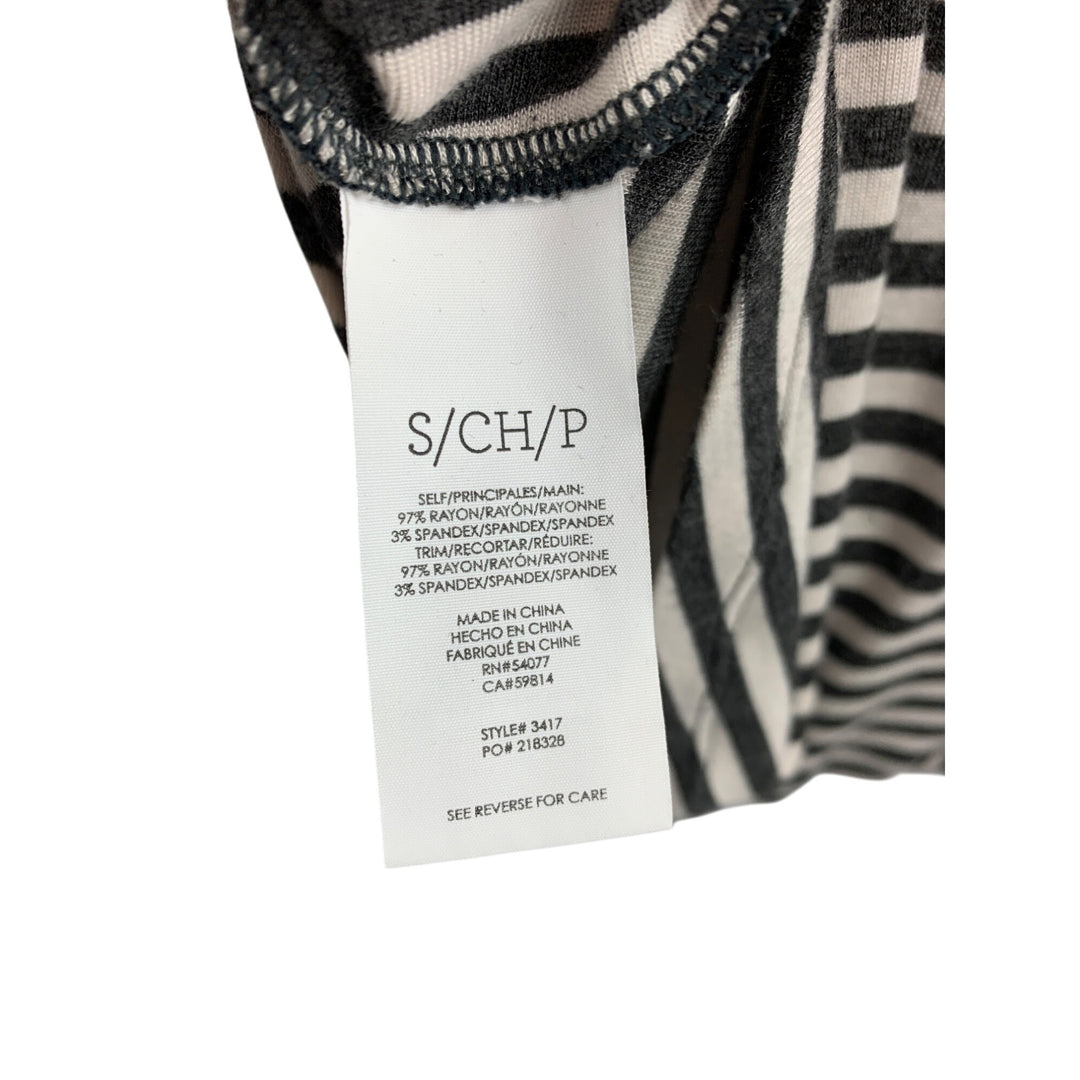 Cabi Black & White Striped Sleeveless Top S