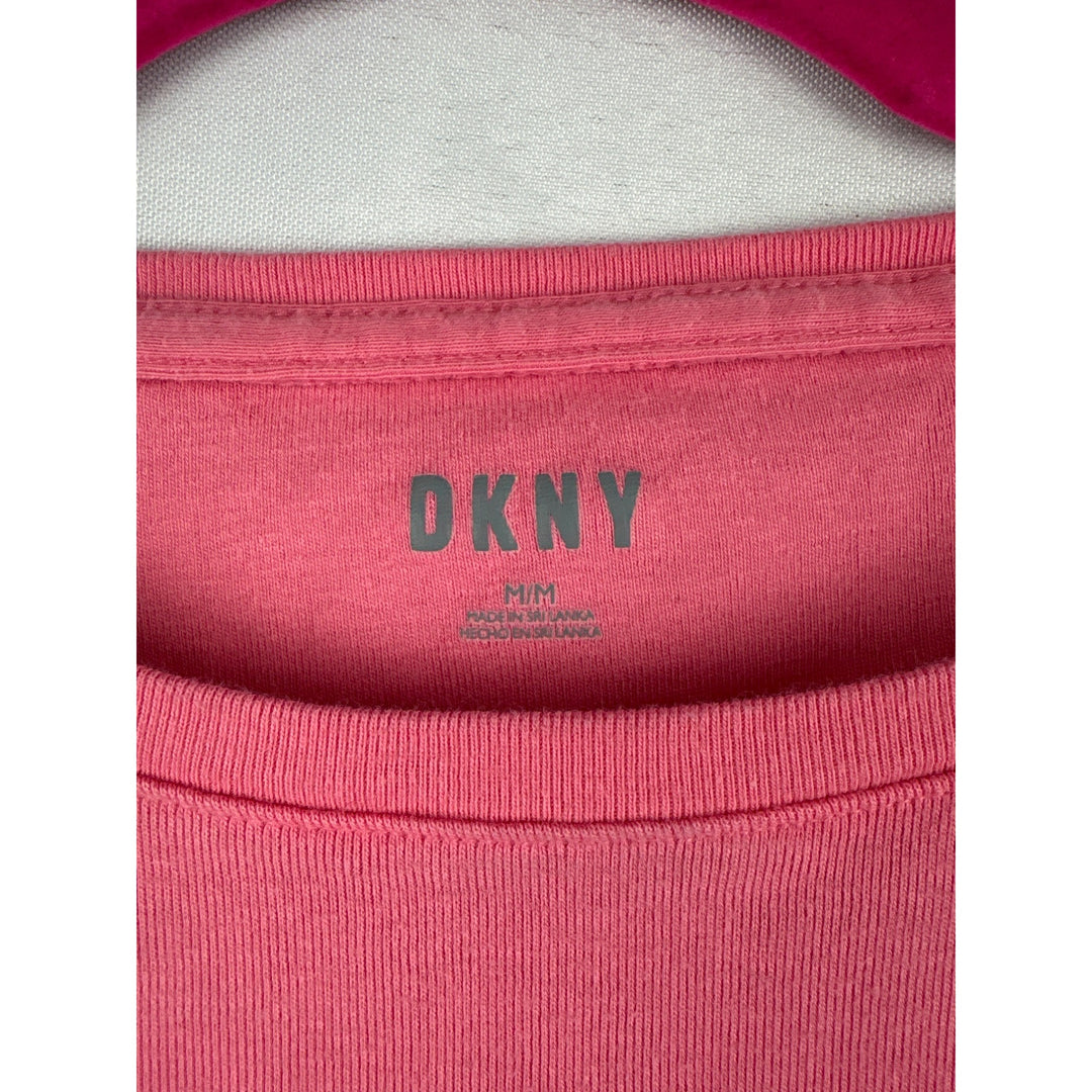 DKNY Womens Medium Pink Cotton T-Shirt