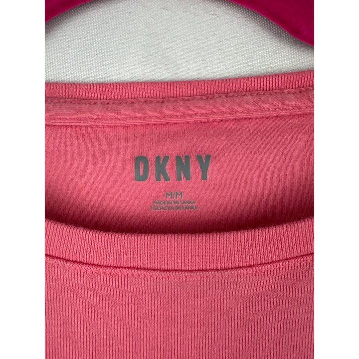 DKNY Womens Medium Pink Cotton T-Shirt
