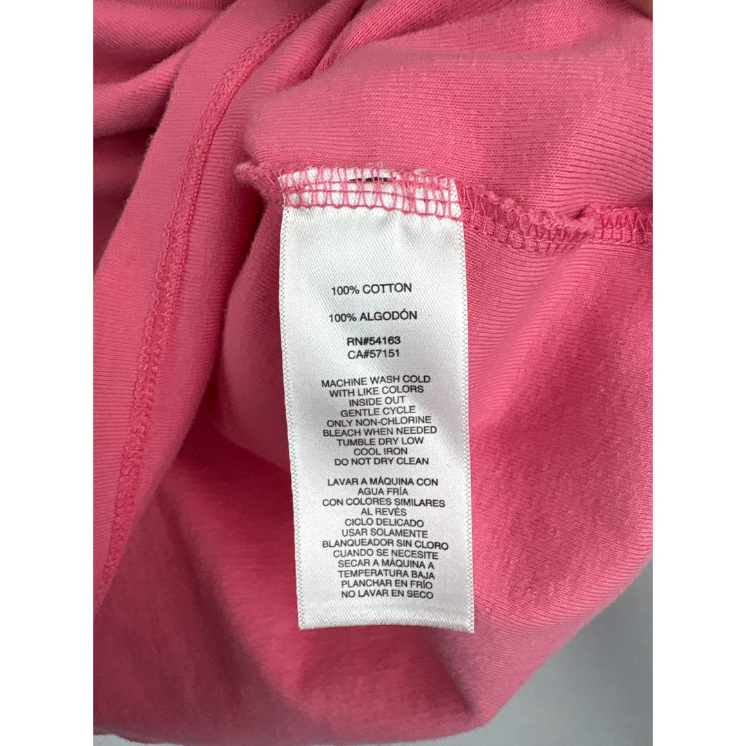 DKNY Womens Medium Pink Cotton T-Shirt