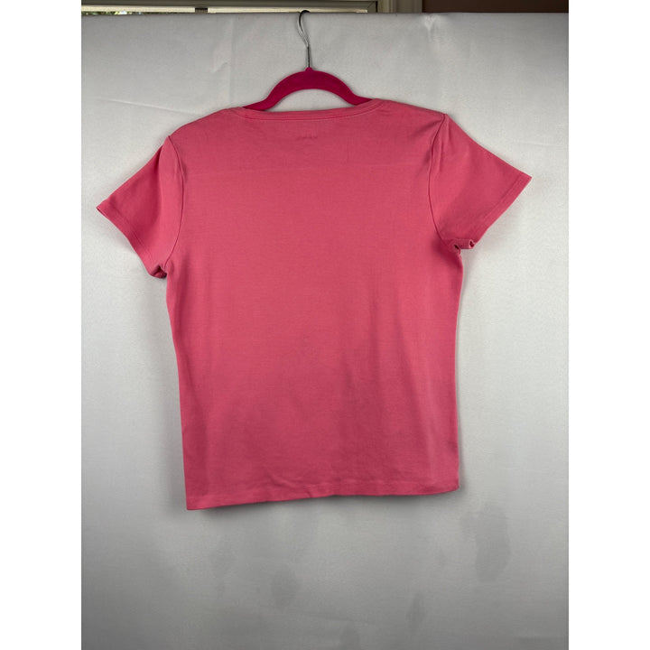 DKNY Womens Medium Pink Cotton T-Shirt
