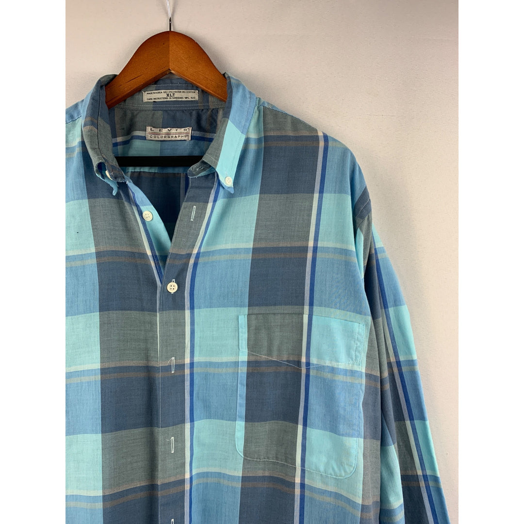 Levis Colorgraphs Mens XL Plaid Button-Up Shirt