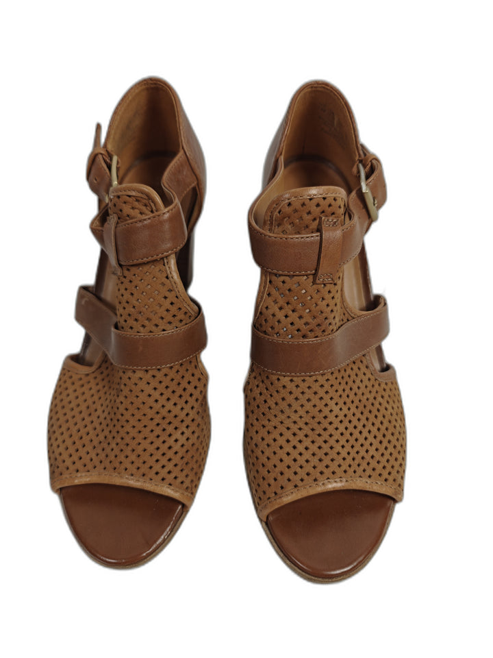 Womens Naturalizer Heeled Sandals Brown Size 7.5