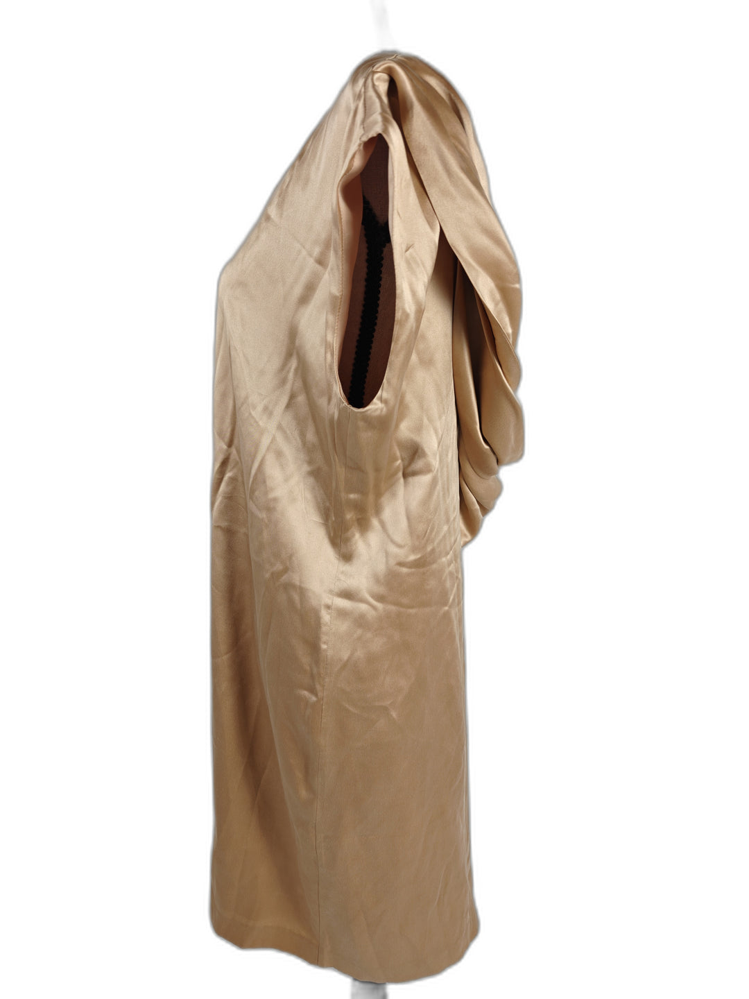 Women Club Monaco Silk Cowl Back Dress Champagne Size 6