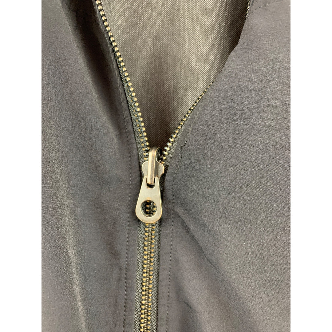 Reversible Mens Bomber Jacket With Zip Closure & Ribbed Collar