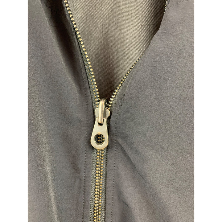 Reversible Mens Bomber Jacket With Zip Closure & Ribbed Collar