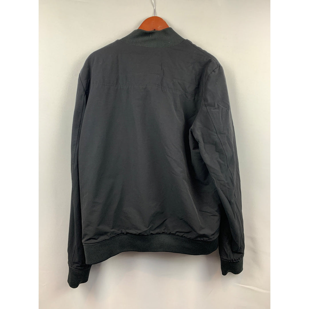 Reversible Mens Bomber Jacket With Zip Closure & Ribbed Collar