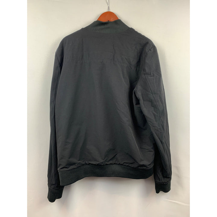 Reversible Mens Bomber Jacket With Zip Closure & Ribbed Collar