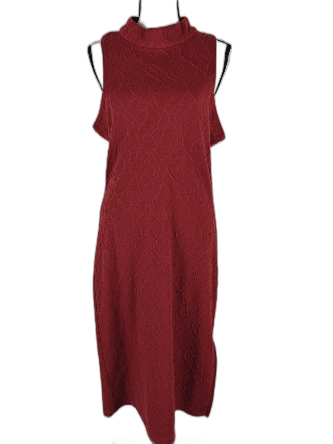 Women’s The Coverii Sleeveless Mock Neck Midi Dress Red Size Large