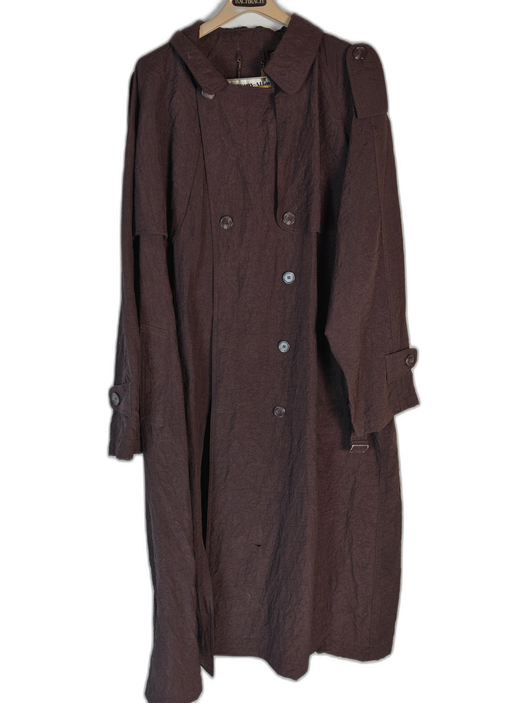Club Trans-Atlantique Men's Brown Trench Coat XL Belted Double Breasted Lightweight