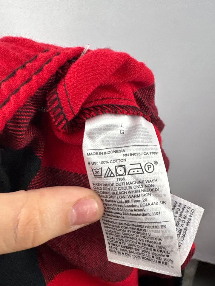 Unisex Old Navy Large Red &amp; Black Plaid Pajama Pants