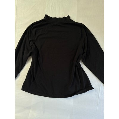 D&Co. Essentials Black Long Sleeve Mock Neck Top Womens 2X Cotton/Spandex