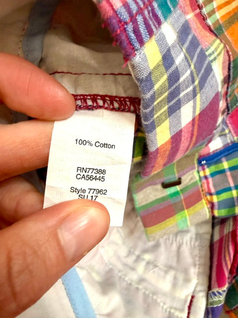 J.Crew Patchwork Madras Shorts – City Fit Sz0/XS