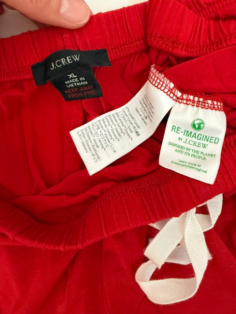 J.Crew Wide Leg Pajama Lounge Pants Red XL
