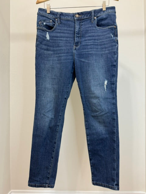 Simply Vera Vera Wang Skinny Ankle Jeans (Medium Blue, Stretch, 26” Inseam) Sz14