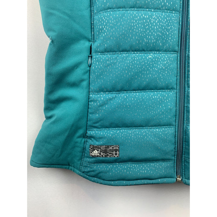 Women's Adidas Green & Black Reversible Zipper Puffer Vest Size M